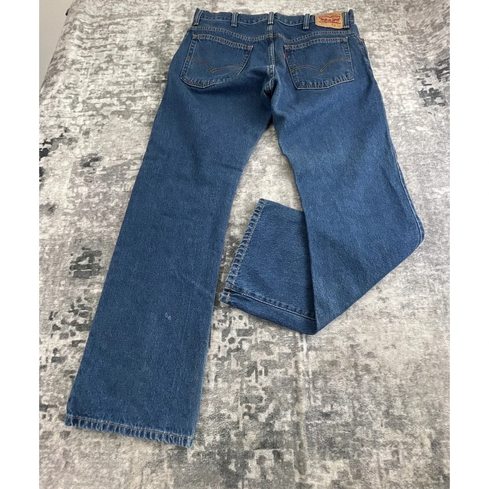Levi's Mens 38x32 517 Boot Cut Jeans Dark Blue Denim Western Workwear Classic